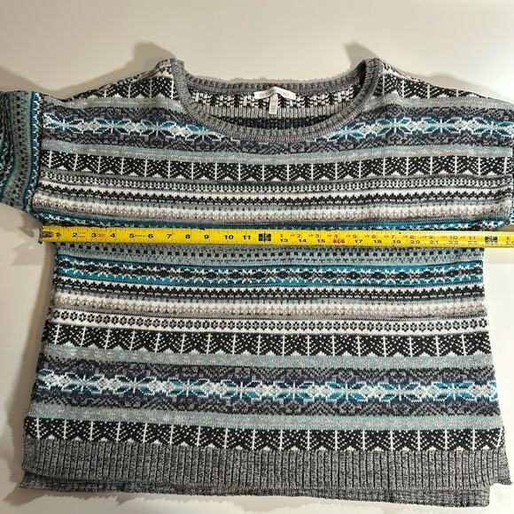 Victoria's Secret Women's Large 100% Cotton Nordic Pattern Cropped Sweater - Picture 9 of 10